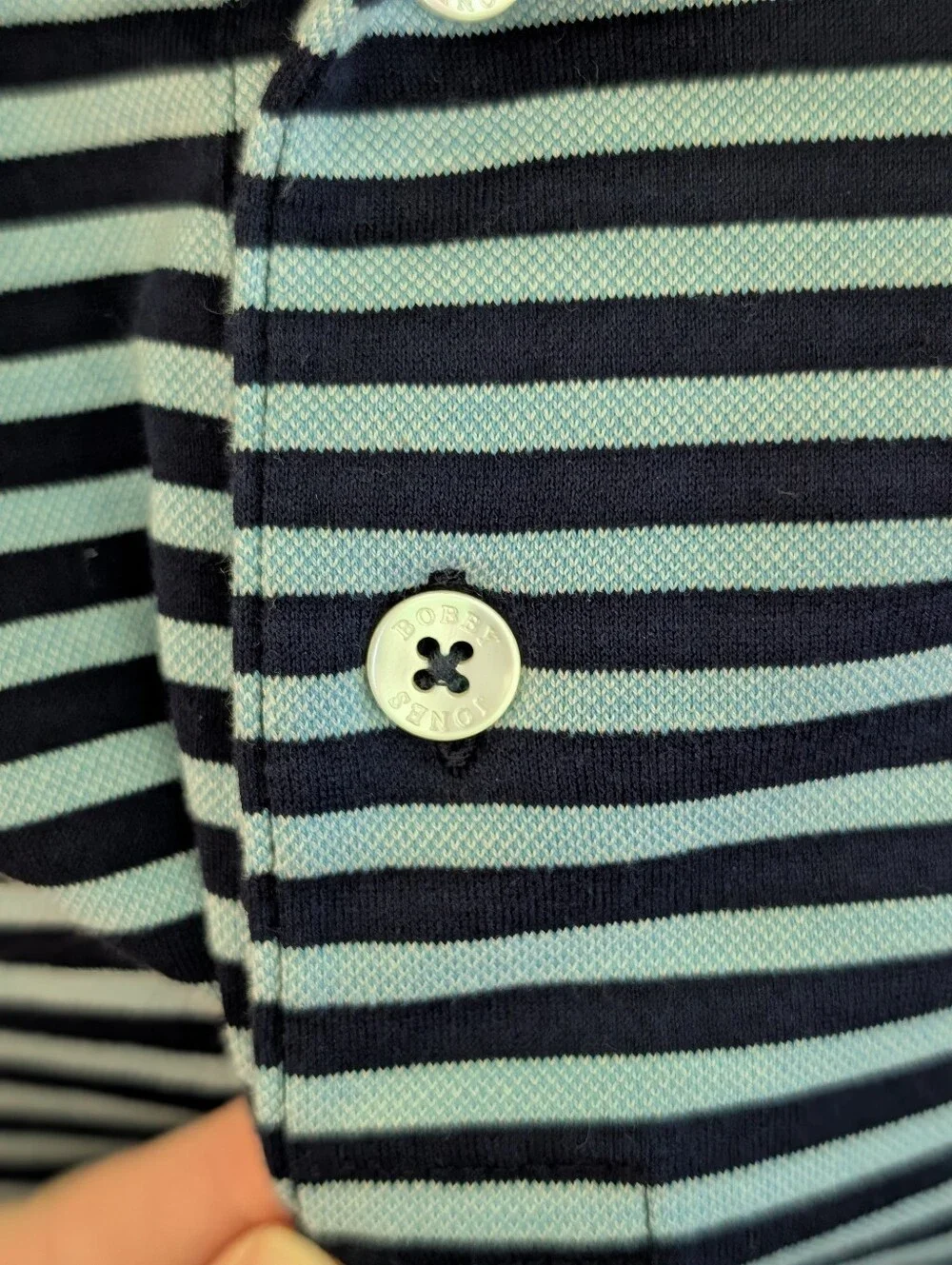 Bobby Jones Masters‎ Polo Navy Striped Polo with Masters Logo
